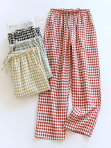 Cotton Check Printed Couple Pajama Pants