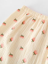 Fruit Print Spaghetti Strap Top Shorts Pajama Set