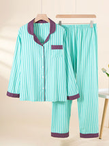 Kafiloe Striped Cotton Pajama Set