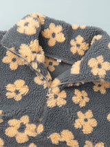 Plush Fleece Floral Sweatshirt