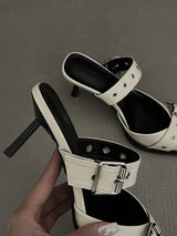 Metal Buckle High-heeled Sandals