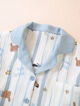 Cute Puppy Bunny Print Pajama Set