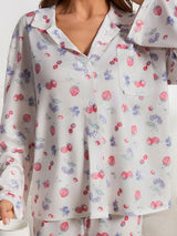 Cozy Sweet Fruit Print Pajama Set