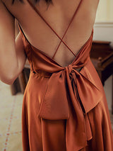 Crisscross Spaghetti Strap Backless Maxi Dress