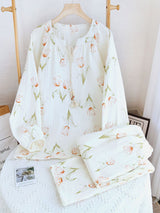 Tulip Print Cotton Crepe Pajama Set