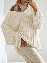 V Neck Loose Pullover Sweater