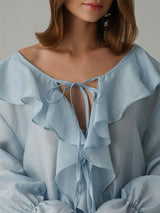 Ruffle Frill Long Sleeve Shirt & Shorts Set