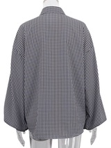 Plaid Long Lantern Sleeve Shirt