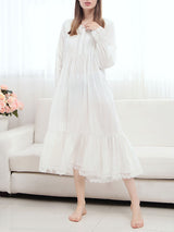 Doll Collar Lace Up Maxi Nightdress