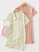 Petal Collar Sleep Shirt Dress