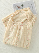 Spaghetti Strap Floral Pajama Shorts Set