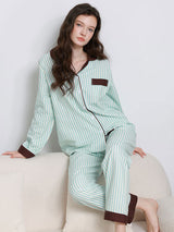 Kafiloe Striped Cotton Pajama Set
