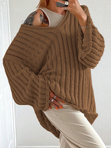 V Neck Loose Pullover Sweater