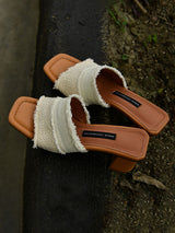 Woven Strap Slide Sandals