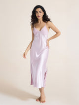 Kafiloe Bow Tie Slit Chemise Nightgown