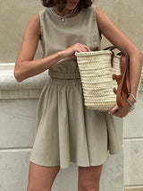 Sleeveless Tank Top & Skirt Set