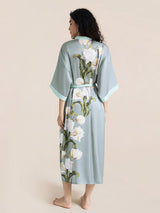 Kafiloe Floral Printed Long Kimono Robe