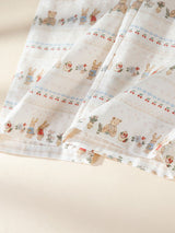 Lace Trim Long Sleeve Cotton Pajama Set