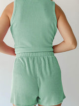 Round Neck Sleeveless Top and Shorts Set