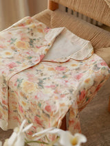 Kafiloe Floral Lace Trim Cotton Pajama Set