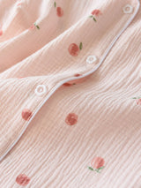 Small Peach Printed Cotton Pajama Set