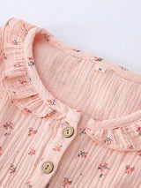 Floral Print Long Puff Sleeve Nightgown