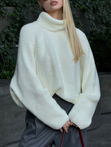 Turtleneck Back Slit Sweater