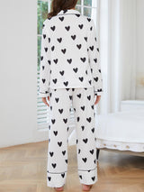 Heart Print Long Sleeve Pajama Set