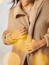 Chunky Knit Button Down Sweater Cardigan