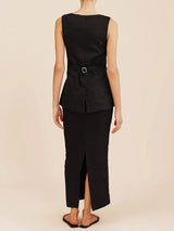 Buttoned Line Top & Maxi Skirt