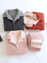 Kafiloe Thick Plaid Flannel Pajamas