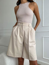 Tailored Button Fly Women Shorts