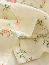 Flower Print Shirt Long Pants Pajmas Set