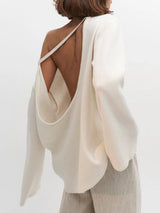 Backless Long Sleeve Sweater