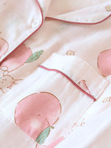 Peaches Print Cotton Pajama Set