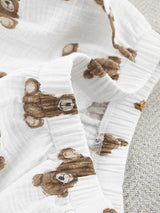 Two Pieces Long Sleeve Bear Print Lounge Set