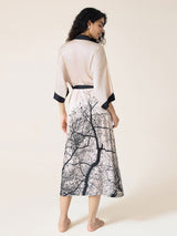Kafiloe Floral Printed Long Kimono Robe