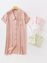 Petal Collar Sleep Shirt Dress