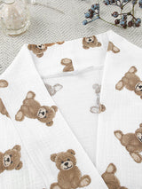 Two Pieces Long Sleeve Bear Print Lounge Set