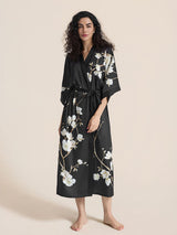 Kafiloe Floral Printed Long Kimono Robe