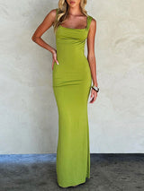 Sleeveless Backless Bodycon Maxi Dress