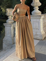 Spaghetti Strap Crop Top &  Maxi Skirt Set