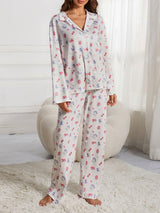 Cozy Sweet Fruit Print Pajama Set