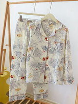 Vintage Print Cotton Pajama Set