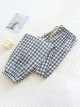 Cotton Classic Plaid Printed Drawstring Pants