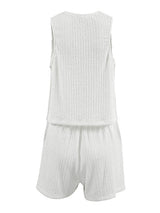 Solid Tie Front Vest & Shorts Set
