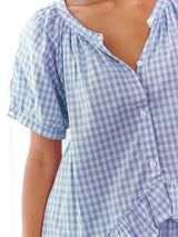 Short Sleeve Plaid Two Piece Set