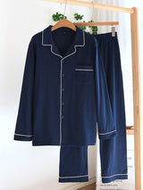 Solid Cotton Couple Pajama Set