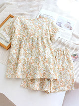 Cotton Doll Collar Printed Pajamas