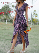 Floral Boho Asymmetrical A Line Dress